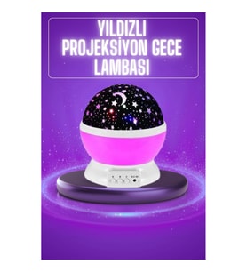 Mey İthalat® Yıldız Görünümlü Gece Lambası Renkli Masa Lambası Gökyüzü Projeksiyon