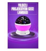 Mey İthalat® Yıldız Görünümlü Gece Lambası Renkli Masa Lambası Gökyüzü Projeksiyon