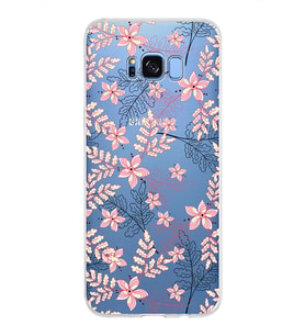 Samsung Galaxy S8 Plus Kapak Floral Kırmızı Tasarımlı Şeffaf Silikon Kılıf