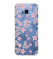Samsung Galaxy S8 Plus Kapak Floral Kırmızı Tasarımlı Şeffaf Silikon Kılıf