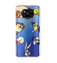 Poco X3 Pro / X3 NFC Uyumlu Bugs Bunny Tüm Karakterler Tasarımlı Şeffaf Telefon Kılıfı