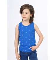 Toontoy Erkek Çocuk Baskılı Atlet (Saks)