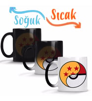 Dragon Ball x Pokemon Sihirli Kupa Bardak Porselen