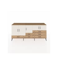Hyperion Konsol 6 Raflı 6 Çekmeceli 5 Kapaklı 220x44x99 Çam-Aytaşı/Çam