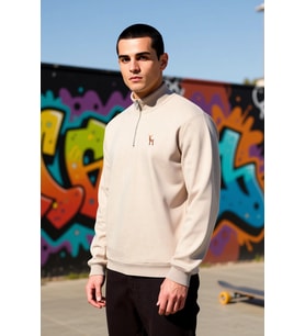 Erkek Dik Yaka Standart Kol Regular Kalıp Sweatshirt Fonksiyonel Dayanıklı Kaliteli Modern