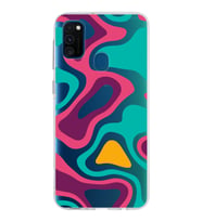Samsung Galaxy M30s Kapak Renkli Desen Tasarımlı Şeffaf Silikon Kılıf