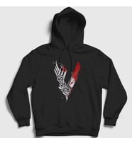 Presmono Unisex Siyah Logo V3 Vikings Kapüşonlu Sweatshirt 222030tt