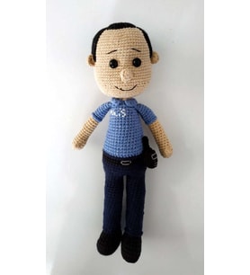 Telsizli Polis Bebek Amigurumi Organik Oyuncak