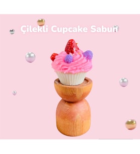 ÇİLEKLİ DOĞAL CUPCAKE SABUN- NATURAL STRAWBERRY CUPCAKE SOAP