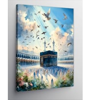 Kanvas Tablo Güvercinler Ve Kabe