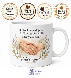 Huzurevi Ziyaretlerine Gidenlere Saygı Ve Vefa Çınarları Kupa Bardak Hediye