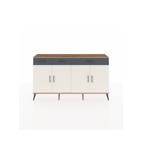 Arges Konsol 4 Raflı 3 Çekmeceli 4 Kapaklı 176x30x99 Çam-Aytaşı/Antrasit