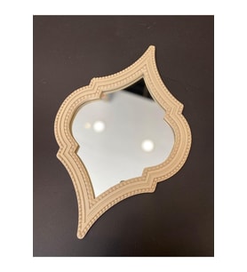Dekoratif Polyester Tekli Damla Ayna Krem