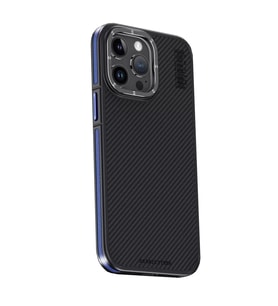 Iphone 15 Kılıf Aramid 600D Kevlar Karbon Fiber Magsafe Kapak - Lacivert