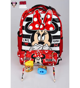 LİSANSLI MINNIE MOUSE ANAOKULU ÇANTASI,KALEM ÇANTASI,2 ADET KURŞUN KALEM VE KALEMTRAŞ OKUL SETİ DUE ICONIC