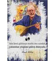 Neşet Ertaş Tasarımlı Ahşap Poster