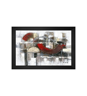 Soyut Şekiller Motifli Kanvas Tablo 50 x 70 cm Siyah Çerçeve