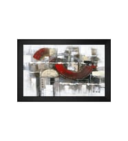 Soyut Şekiller Motifli Kanvas Tablo 50 x 70 cm Siyah Çerçeve