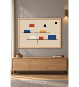 Üç Raf Bauhaus Denge Ahşap Çerçeveli Duvar Tablosu