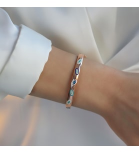 Fortuna Modeli Rose Gold Gümüş Kelepçe