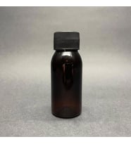 50 cc Amber Sert Pet Şişe  - Siyah Plastik Kapaklı- 50ml Kahverengi Pet Şişe- x 10 Adet