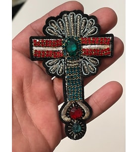 10X6 CM TAŞLI NAKIŞ İŞLEMELİ TASARIM APLİKE ARMA YAMA APOLET GİYİM AKSESUAR