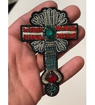 10X6 CM TAŞLI NAKIŞ İŞLEMELİ TASARIM APLİKE ARMA YAMA APOLET GİYİM AKSESUAR
