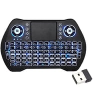 Mini Kablosuz Klavye BT + 2.4GHz Çift Mod Bağlantı, Dahili Touchpad, RGB Arka Aydınlatma, USB Alıcılı, Smart TV Android TV Box PC Tablet Telefon HTPC Projektör PS3 Uyumlu KSW1