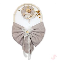 Kasnaklı Fiyonk ve Ayıcıklı 30cm Kapı Süsü - Toprak (STD)
