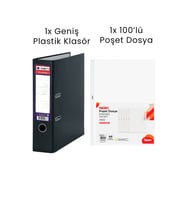 1 Adet Tigra Geniş Klasör 1 Adet Noki 100'lü Poşet Dosya Ofis Seti