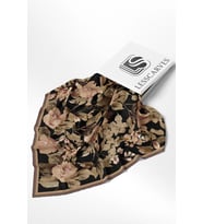 Lesscarves Pamuk İpek Eşarp Çiçek Desenli LS2206