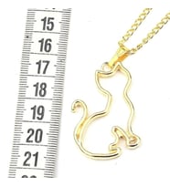 Tahtakale Toptancı Epoksi Oturan Kedi Model Metal Kolye Takı Ucu (5 Adet)  Gold