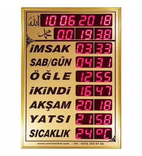 Cami Market Dijital Cami Saati - Dijital İmsakiye 37x57 cm