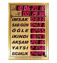 Cami Market Dijital Cami Saati - Dijital İmsakiye 37x57 cm