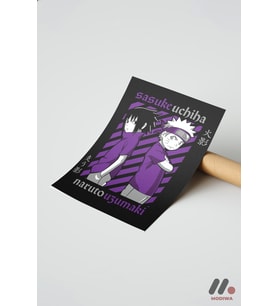 Naruto ve Sasuke Poster, Çerçevesiz Yüksek Kalite Duvar Afişi - Anime Severlere Özel