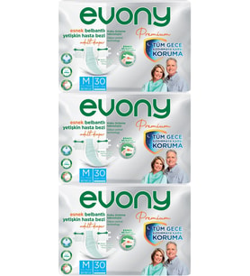 Evony Premium Hasta Bezi Yetişkin Bel Bantlı Tekstil Yüzey M-Orta 90 Adet