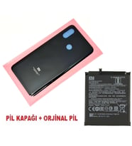 Tkgz Xiaomi Mi 8 Arka Kapak Batarya Pil Kapağı + PİL (CAM) SİYAH