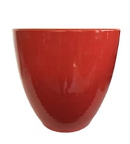 KIRMIZI RENK SIRLI , EL YAPIMI TOPRAK SAKSI 36*38 CM)