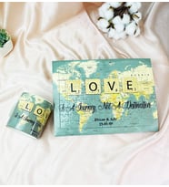 Kişiye Özel Love Travel Journal Tasarımlı Hediye Seti