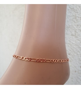 Gümüş Rose Renk Zincir Halhal-4mm