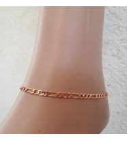 Gümüş Rose Renk Zincir Halhal-4mm