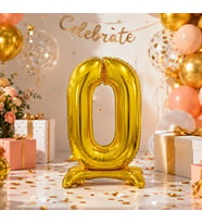 0 Altın Ayaklı Folyo Rakam Balon 32 İnç RPS Doğum Günü Parti Süsü