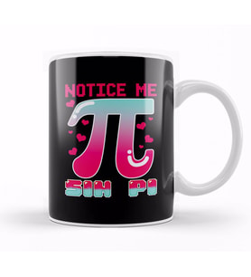 Funny Notice Me Sin Pi Cute Math Anime Senpai Pun Kupa Bardak Porselen