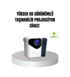 Taşınabilir 1080P HD Projektör, 64GB Hafıza, 2GB RAM, Uzaktan Kumanda