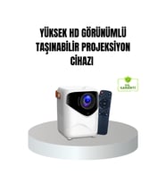 Taşınabilir 1080P HD Projektör, 64GB Hafıza, 2GB RAM, Uzaktan Kumanda