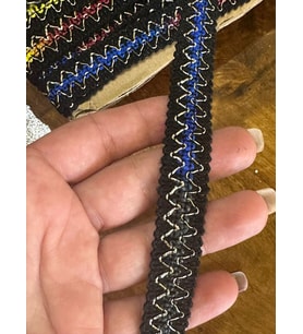 EN 1 CM RENKLİ DESENLİ TRİKO ŞERİT DİKİŞ GİYİM AKSESUARI 1 METRE