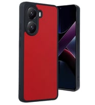 Poco X7 Pro Kılıf Şık Deri Görünümlü ve Dokulu Esnek Premium Fitfist Kapak (Kırmızı)