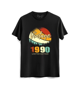 Vintage 1990 Retro Siyah Tshirt