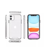 Apple iPhone 11 ile Uyumlu Şeffaf Kamera Korumalı Krom Kaplama Tuşlu Sert Silikon Kılıf