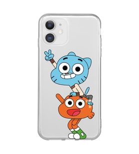 Iphone 11 Uyumlu Gumball & Darwin Tasarımlı Şeffaf Telefon Kılıfı